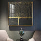 Black and Gold Reverie Glass Finish Square Wall Art
