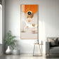 Golden Circle Geometry Glass Finish Vertical Wall Art