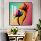Radiant Petal Artistry Glass Finish Square Wall Art