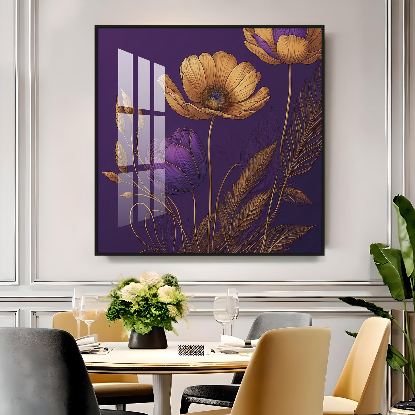 Lavender Haven Decor Glass Finish Square Wall Art