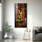 Abstract Deer Portrait Glass Finish Vertical Wall Art