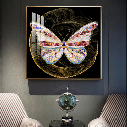 Nocturnal Wings Glass Finish Square Wall Art