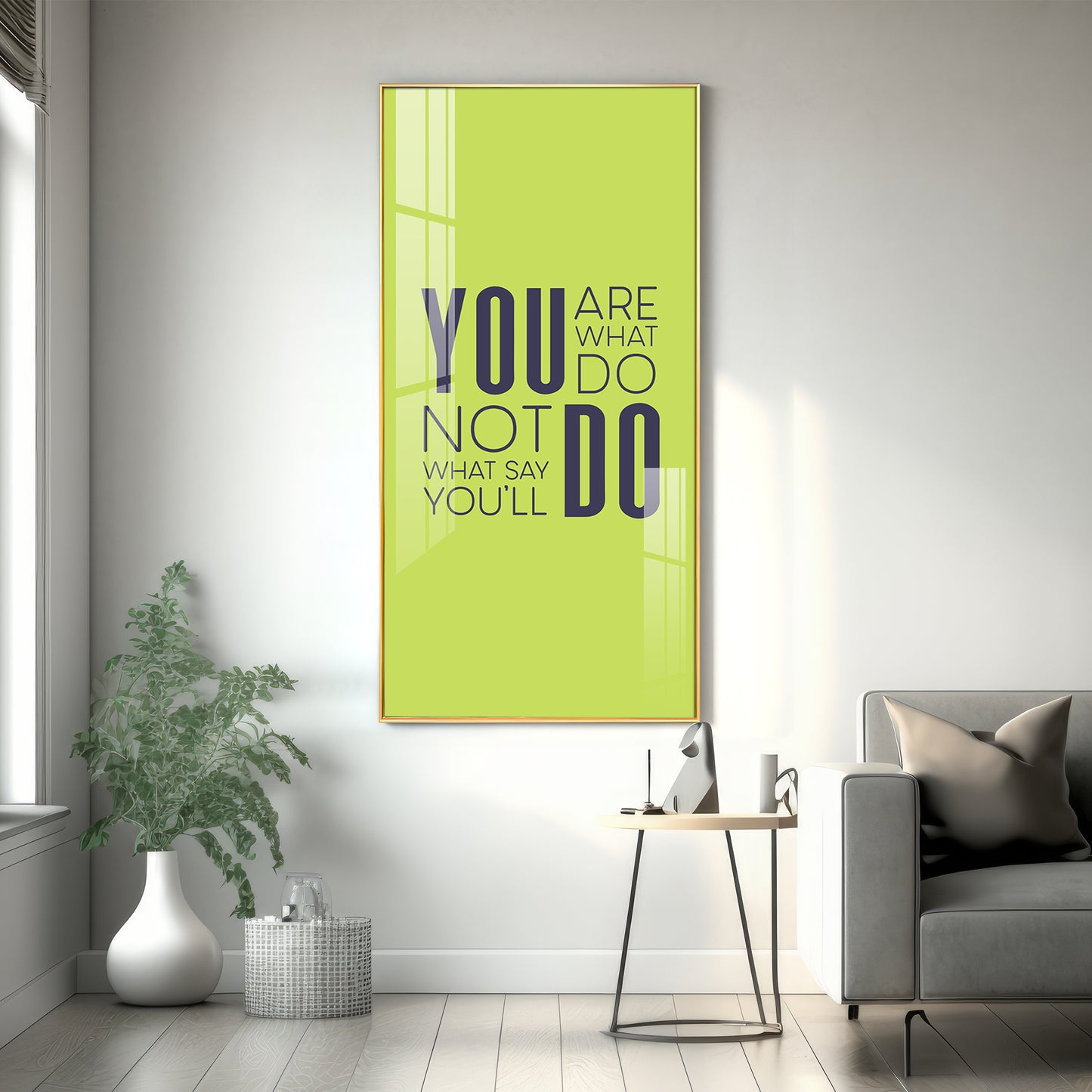 Do More Say Less Motivational Glass Finish Vertical Wall Art