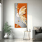 Whimsical Feather Glass Finish Vertical Wall Art