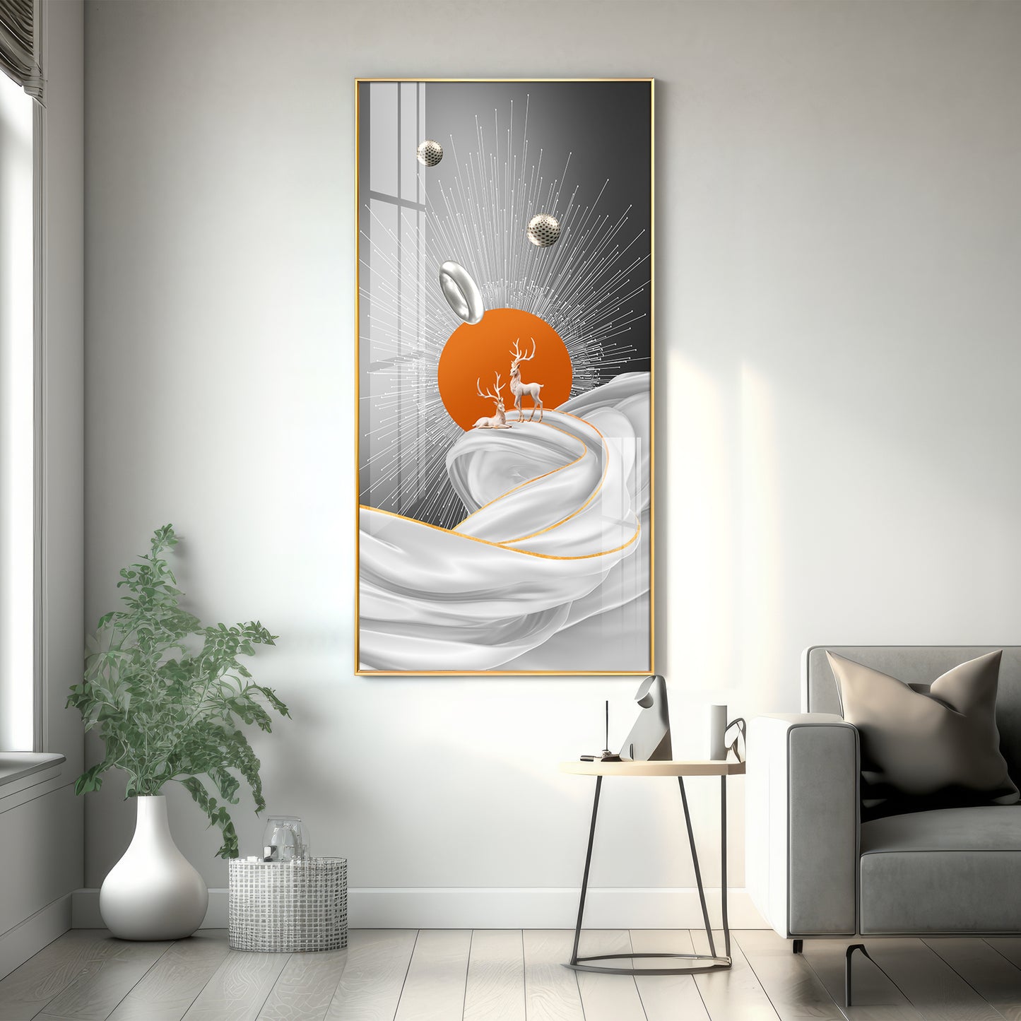 Ethereal Pathways Glass Finish Vertical Wall Art