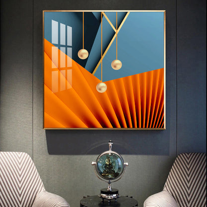 Chromatic Symphony Glass Finish Square Wall Art