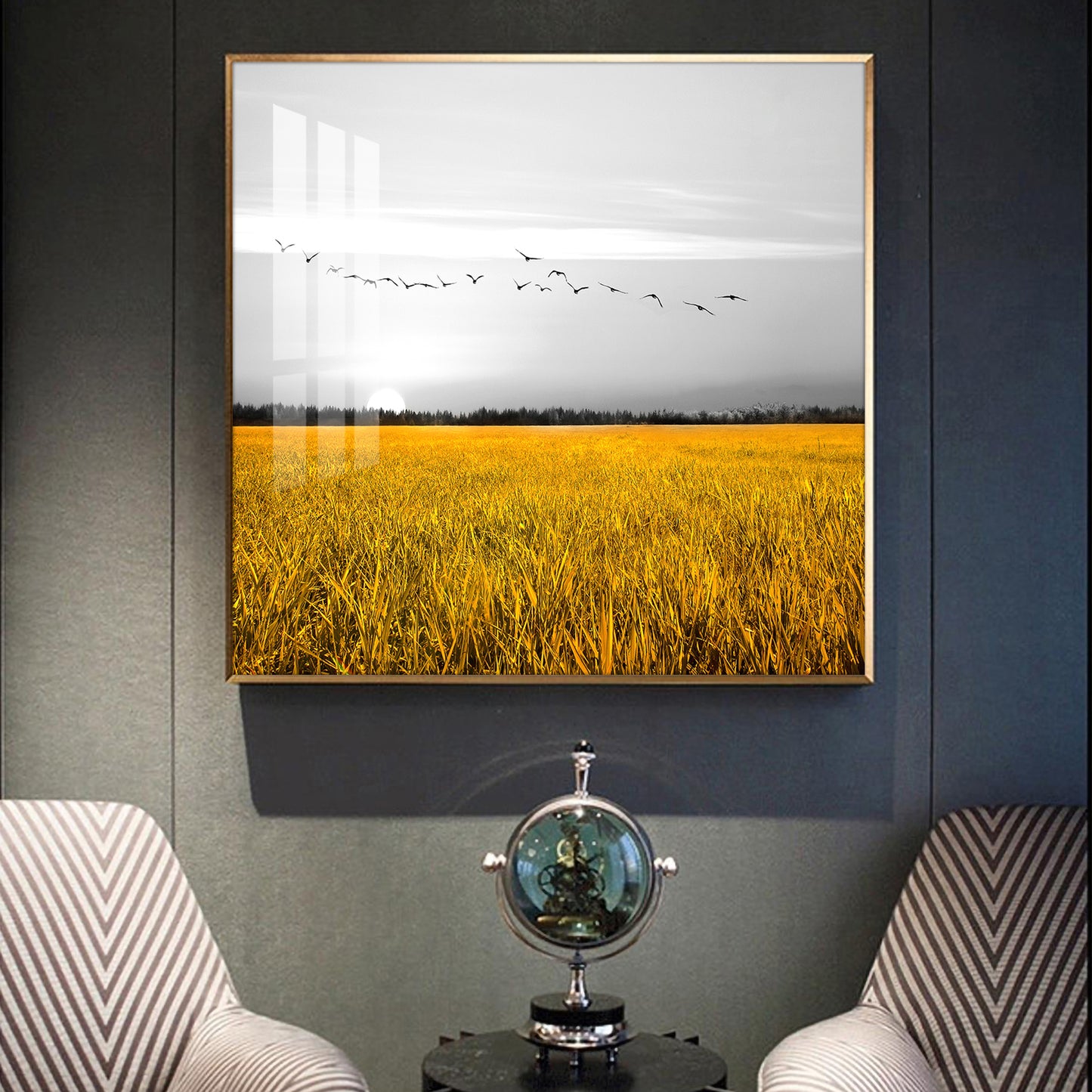 Fields of Freedom Glass Finish Square Wall Art