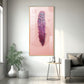 Pink Plume Glass Finish Vertical Wall Art