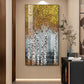 Autumnal Birch Reverie Glass Finish Vertical Wall Art