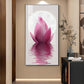 Lunar Lotus Glass Finish Vertical Wall Art