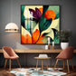 Abstract Bliss Flower Glass Finish Square Wall Art
