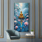 Meditating Budha With Lotus Glass Finish Vertical Wall Art
