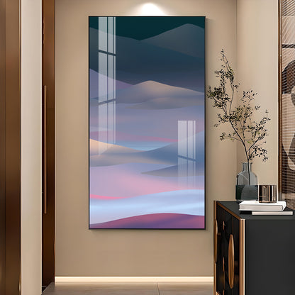 Arid Horizons Glass Finish Vertical Wall Art