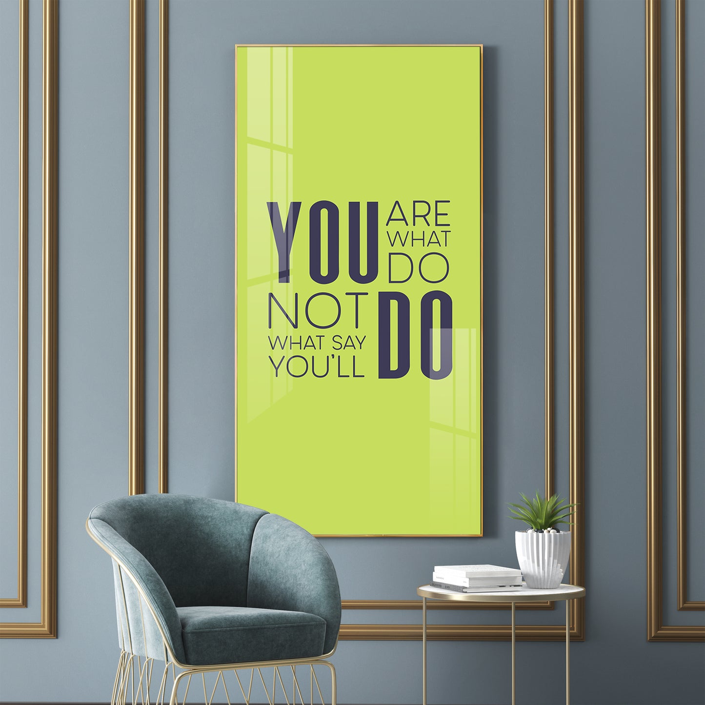 Do More Say Less Motivational Glass Finish Vertical Wall Art