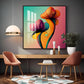 Radiant Petal Artistry Glass Finish Square Wall Art