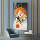 Triangular Geometry Glass Finish Vertical Wall Art