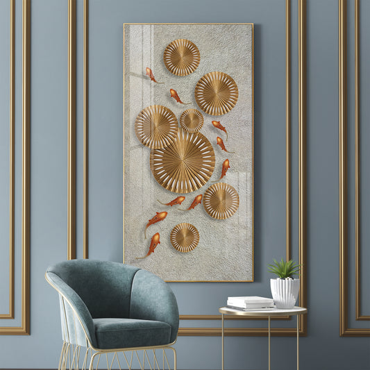 Modern Art Frame Glass Finish Vertical Wall Art