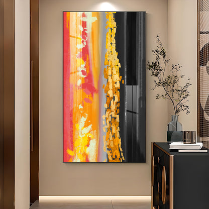 Fiery Essence Glass Finish Vertical Wall Art