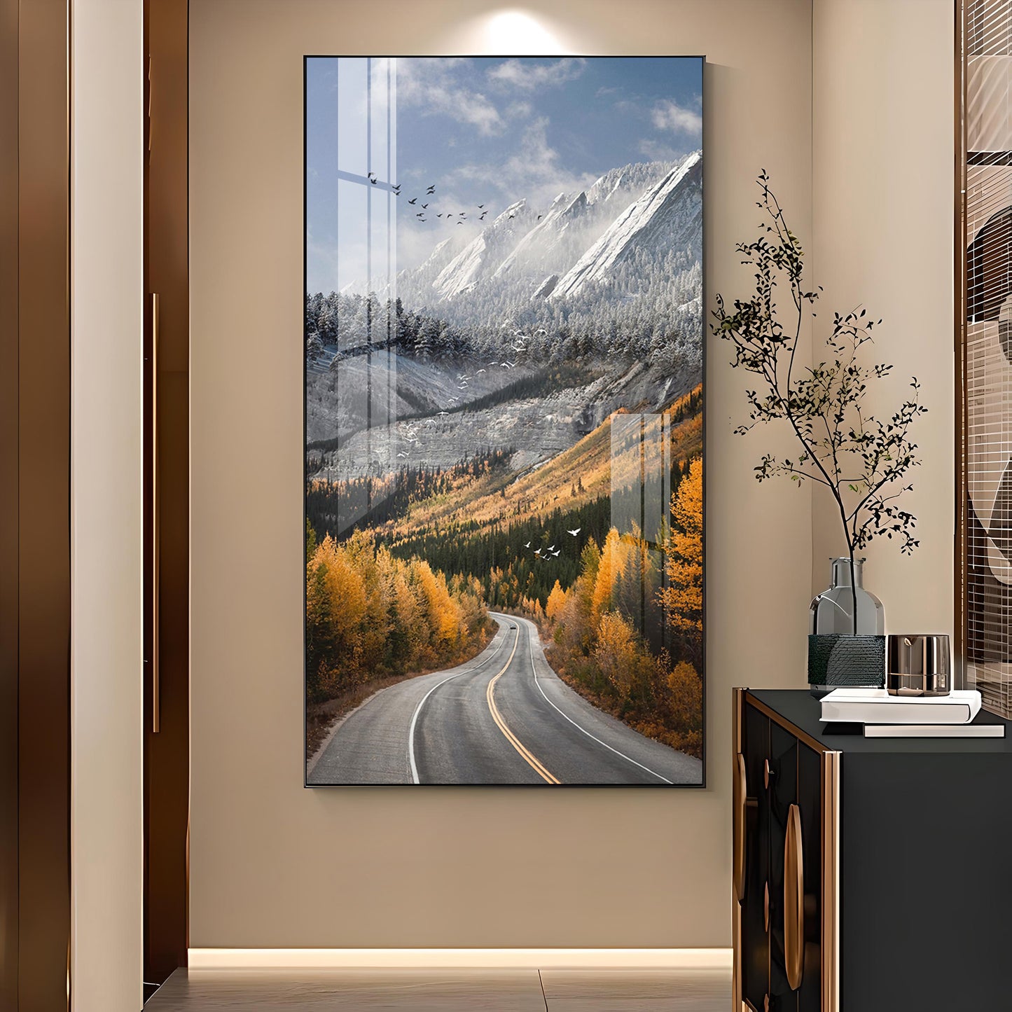 Path to Tranquility Glass Finish Vertical Wall Art