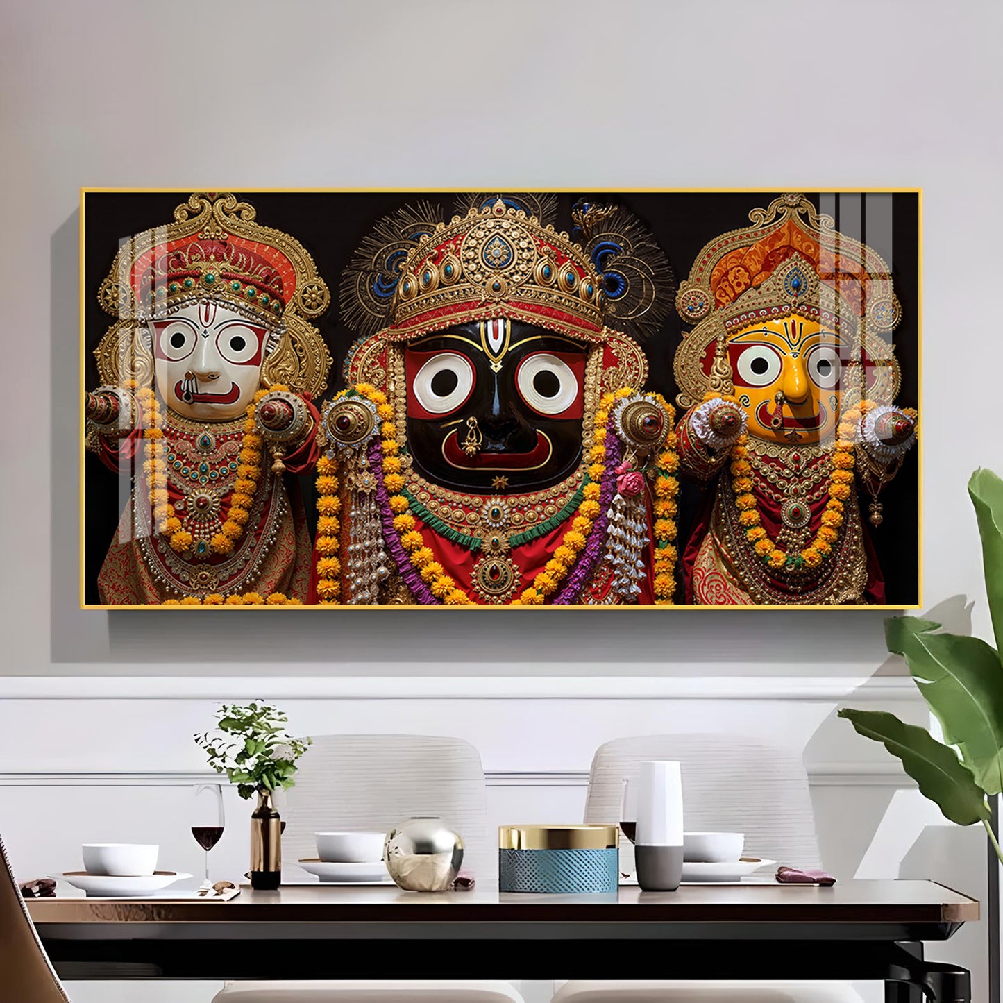 Jagannath Bhagwan Ji Glass Finish Horizontal Wall Art