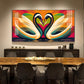 Romantic Swanscape Glass Finish Horizontal Wall Art