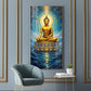 Calm Buddha In River Glass Finish Vertical Wall Art