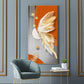 Whimsical Feather Glass Finish Vertical Wall Art