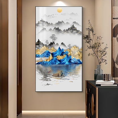 Visual Ode to Nature Glass Finish Vertical Wall Art