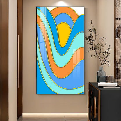 Colorwave Sunburst Glass Finish Vertical Wall Art