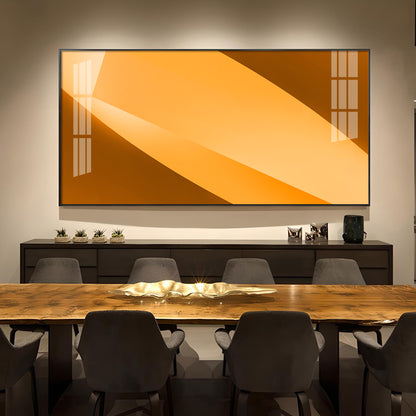 Orange Color Multi Shade Glass Finish Horizontal Wall Art