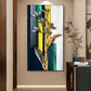Gilded Floral Glass Finish Vertical Wall Art