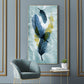 Celestial Plume Glass Finish Vertical Wall Art
