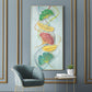 Petal Harmony Glass Finish Vertical Wall Art