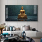 Golden Calm Budha Glass Finish Horizontal Wall Art