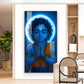 Praying Little krishna Glass Finish vertical Wall Art