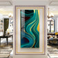 Green Abstract Art Glass Finish Vertical Wall Art