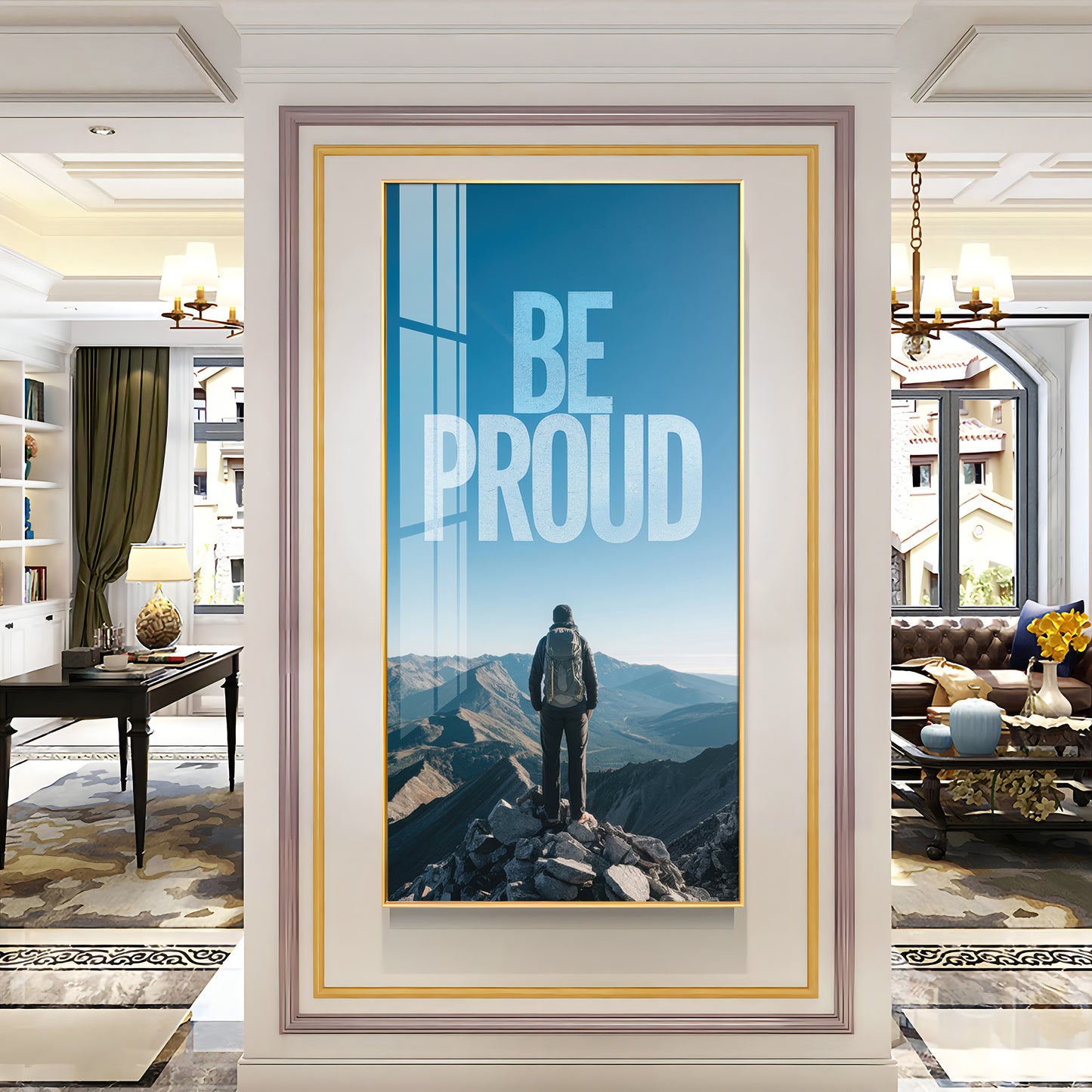 Be Proud Motivational Glass Finish Vertical Wall Art