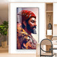 Jai Shivaji Maharaj Glass Finish Vertical Wall Art