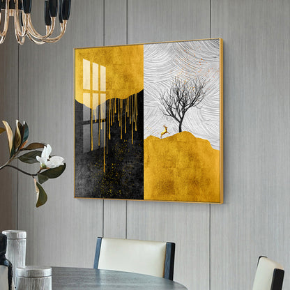 Majestic Tree Glass Finish Square Wall Art