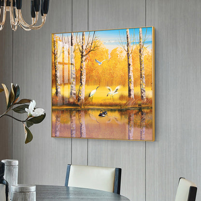 Lakeside Harmony Glass Finish Square Wall Art