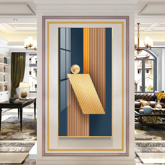 Unfold Abstraction Glass Finish Vertical Wall Art