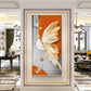 Whimsical Feather Glass Finish Vertical Wall Art