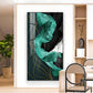 Emerald Elegance Glass Finish Vertical Wall Art