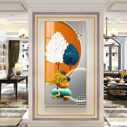 Orange Blossom Glass Finish Vertical Wall Art
