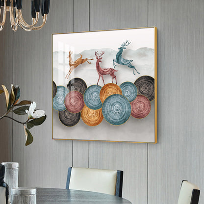 Deer’s Odyssey Glass Finish Square Wall Art