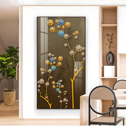 Blossom Mural Glass Finish Vertical Wall Art