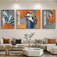 Feather Blindfold Glass Finish Wall Art (Set Of 3)