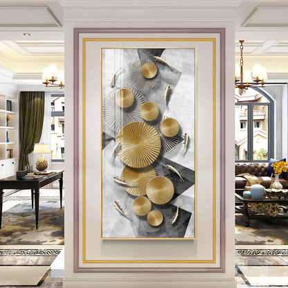 Opulent Whispers Glass Finish Vertical Wall Art