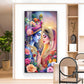 Divine Love Of Radha Krishna Glass Finish Vertical Wall Art