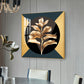 Golden Leaf Glass Finish Square Wall Art
